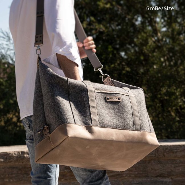 WEEKENDER – Reisetasche aus Wollfilz und Rindleder