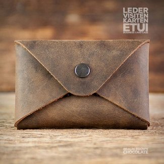 Brown Leather Envelope Business Card Holder