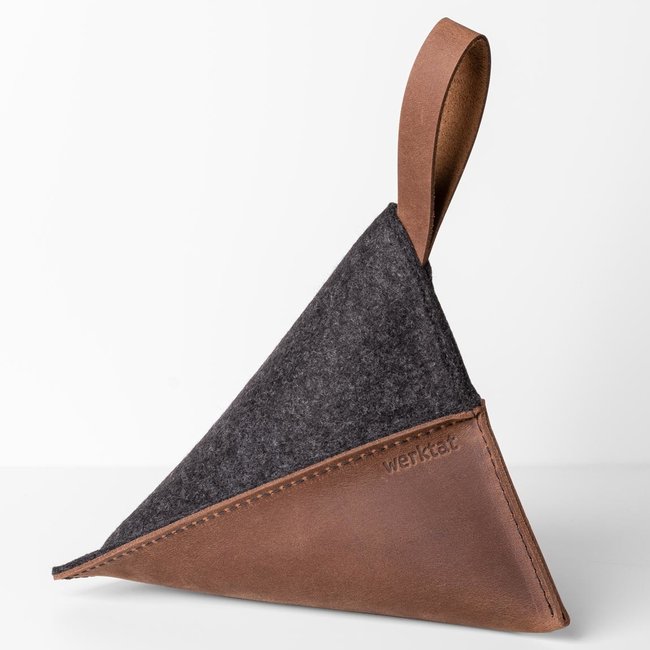 Door sack in leather & felt – heavy stopper for the floor