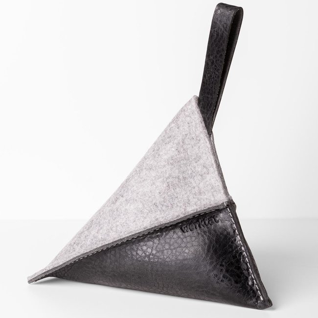 Door sack in leather & felt – heavy stopper for the floor
