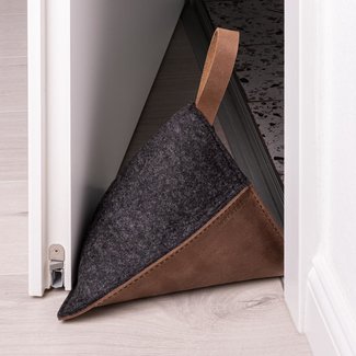 Door sack in leather & felt – heavy stopper for the floor