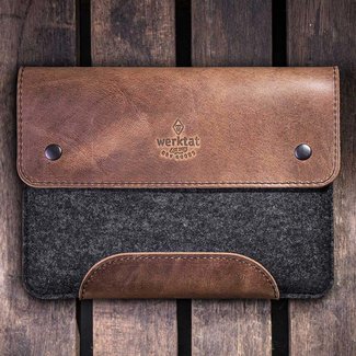 rugged iPad case of leather & felt