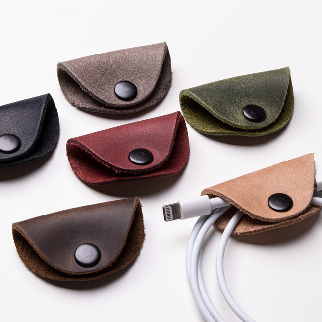 Kabelbinder aus Leder für USB- und Kopfhörerkabel