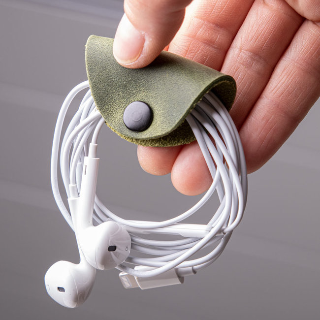 Kabelbinder aus Leder für USB- und Kopfhörerkabel