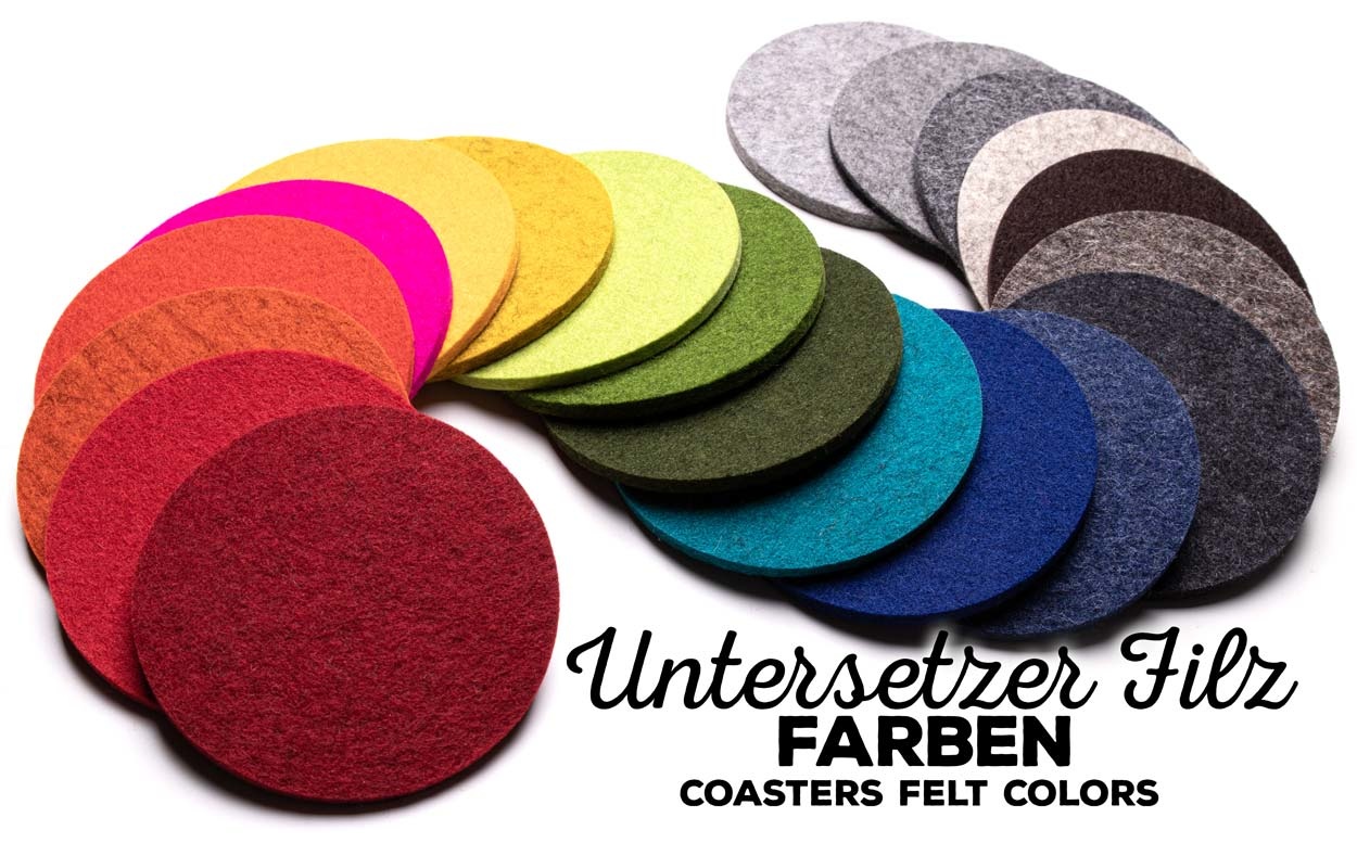 Felt coasters many shapes colors sizes werktat