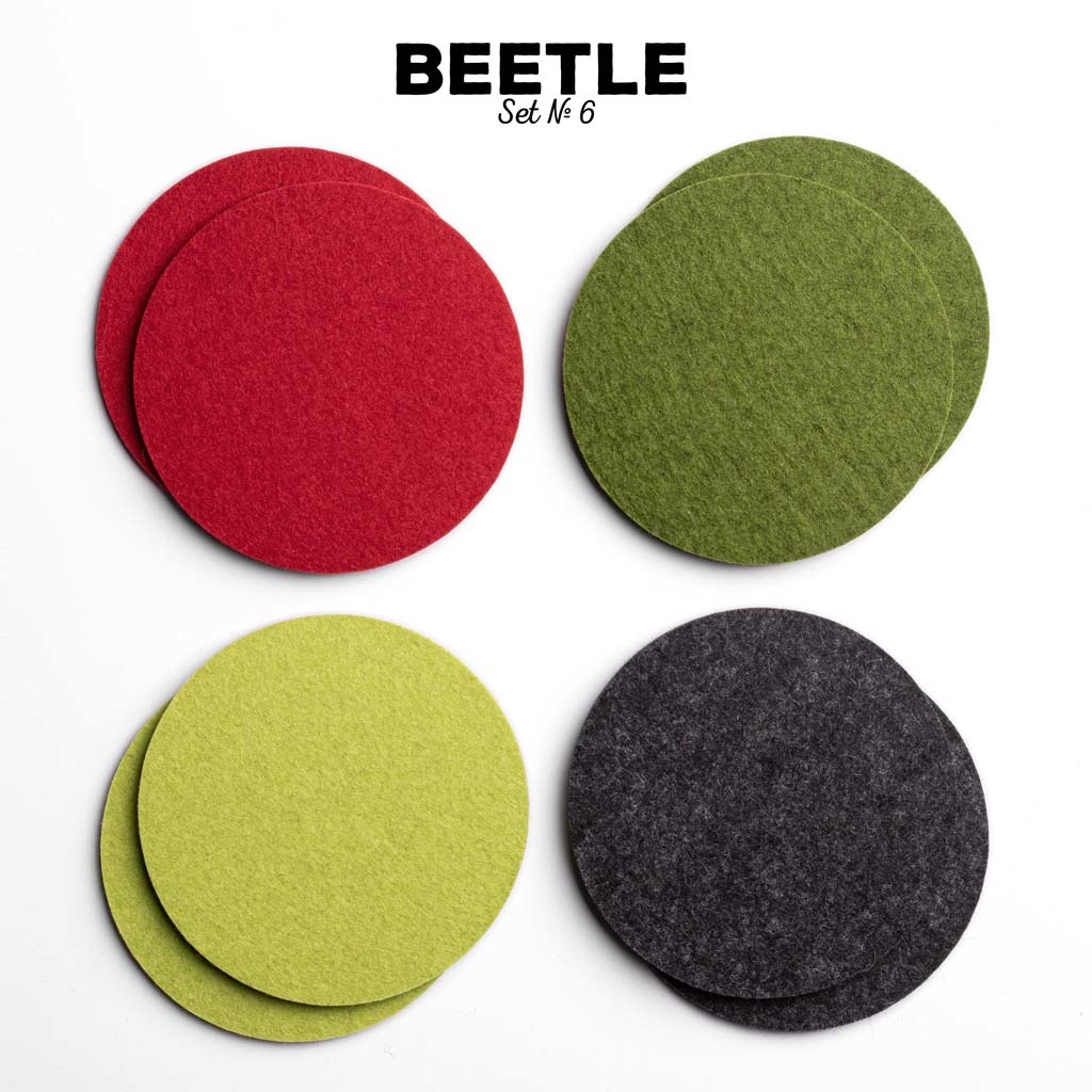 GURU SHOP - Sottobicchieri Quadrati In Palle Di Feltro Colorate 10x10 Cm, Proteggi Mobili Con Stile, Artigianato Nepalese