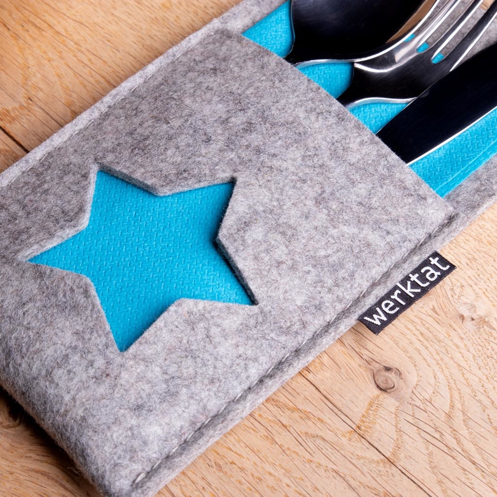 Cutlery sleeve of felt werktat