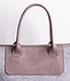 Ladies handbag felt bag with leather