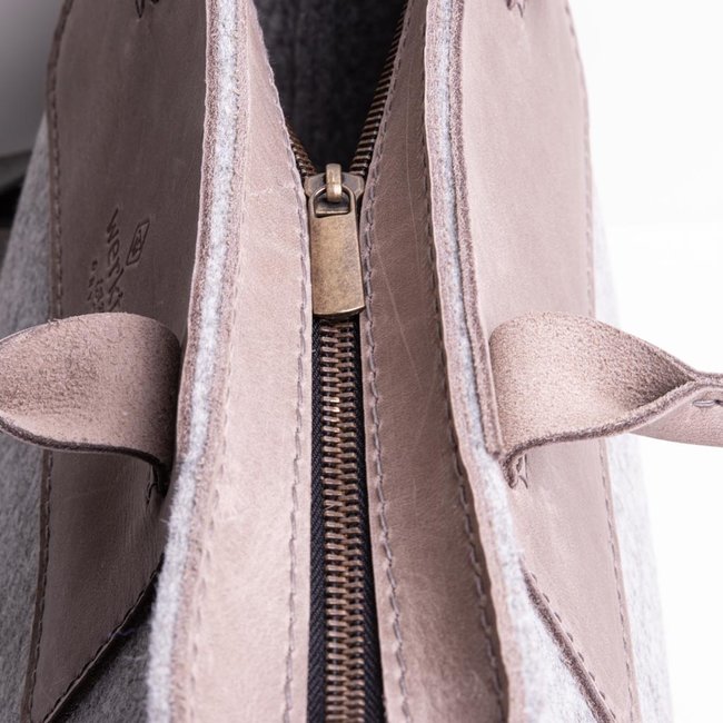 Damen Handtasche Filztasche mit Leder