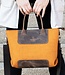 Ladies handbag felt bag with leather