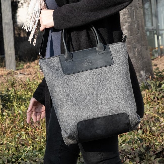 modische Damentasche Filz mit Leder RONJA