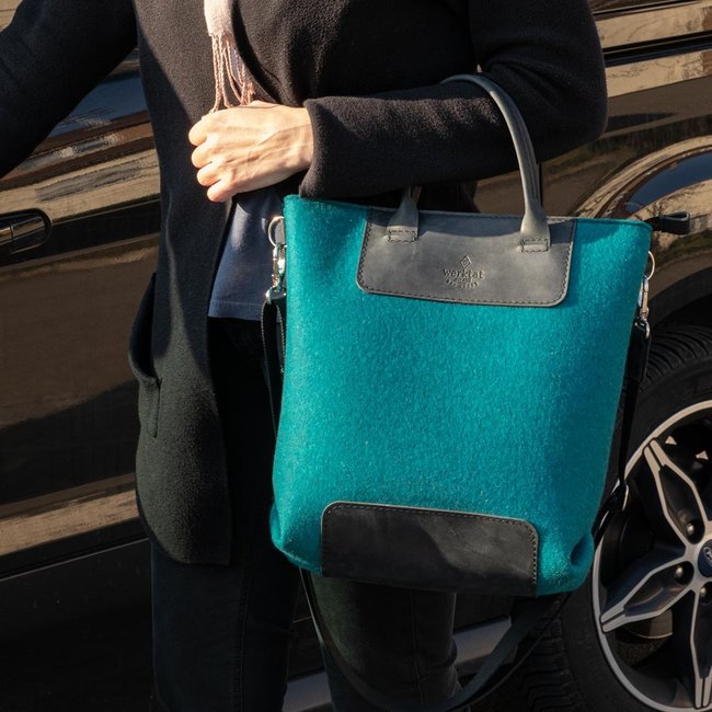fashionable women's bag felt with leather RONJA