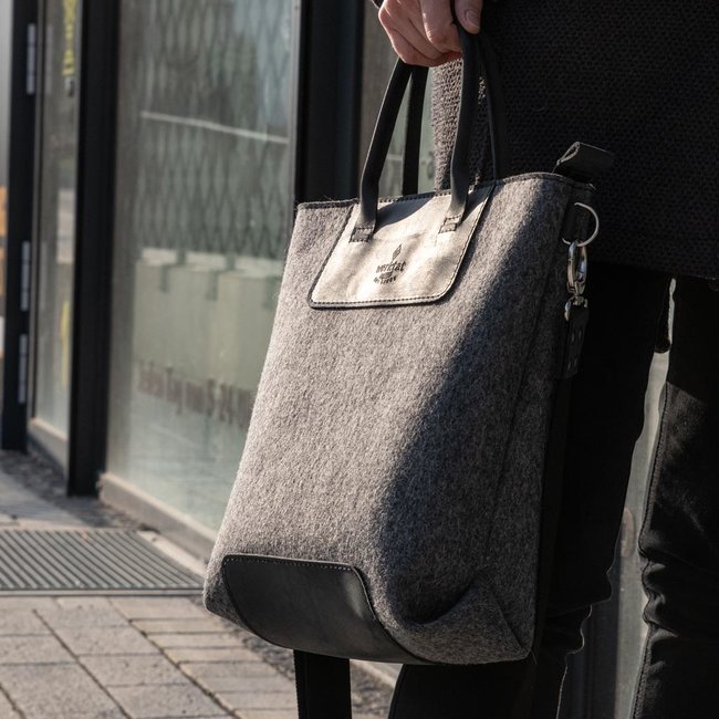 modische Damentasche Filz mit Leder