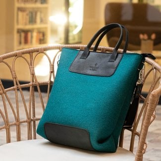 modische Damentasche Filz mit Leder