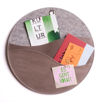 Wandtasche rund aus Leder & Filz