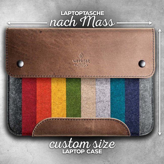 Laptoptasche aus Leder und Filz