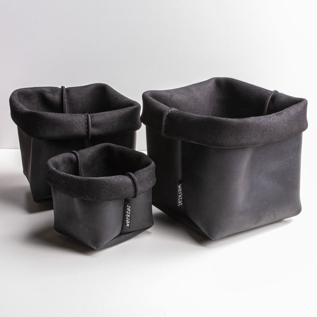 roll up basket of leather