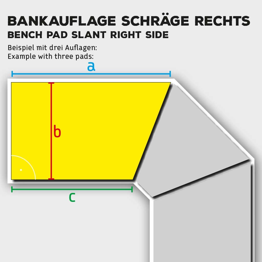 beveled bench pad made to measure, felt cut to size werktat