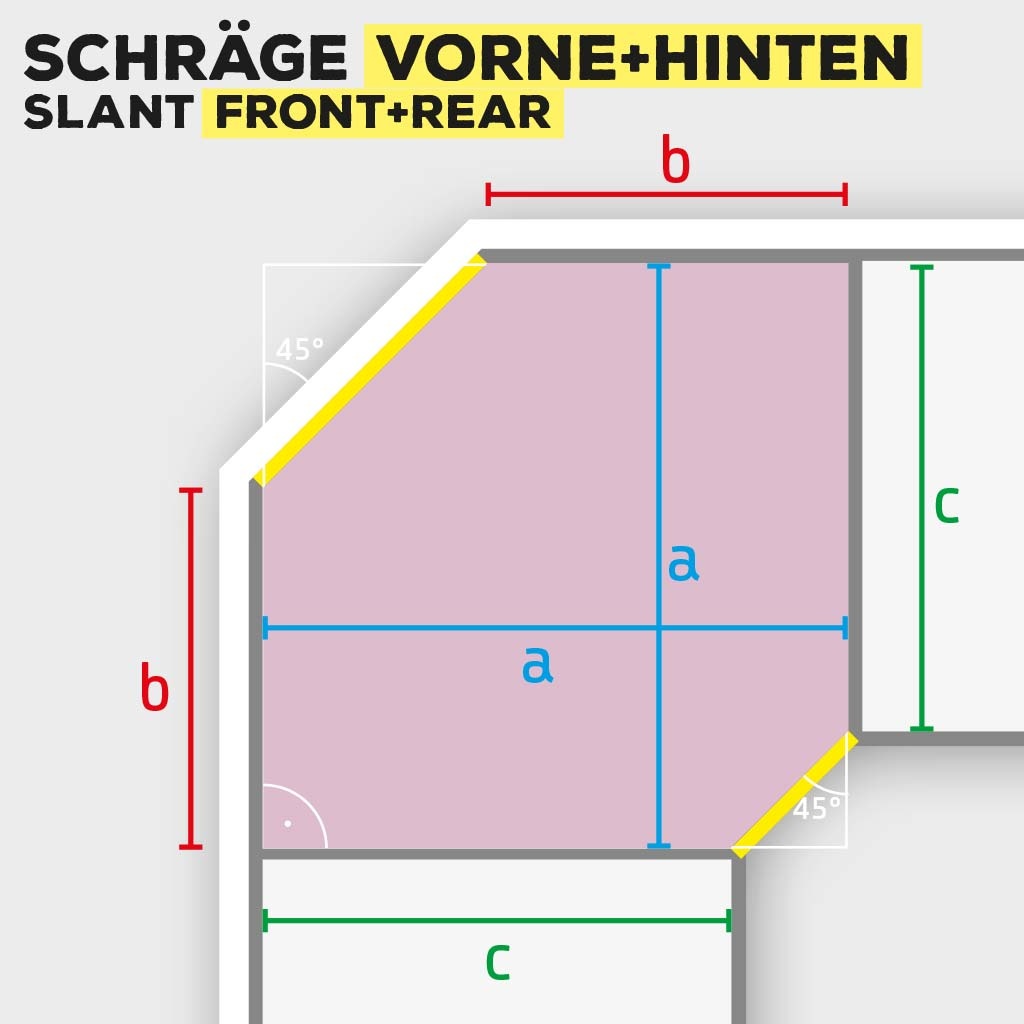 Cut felt corner bench pad to measure bicolor werktat