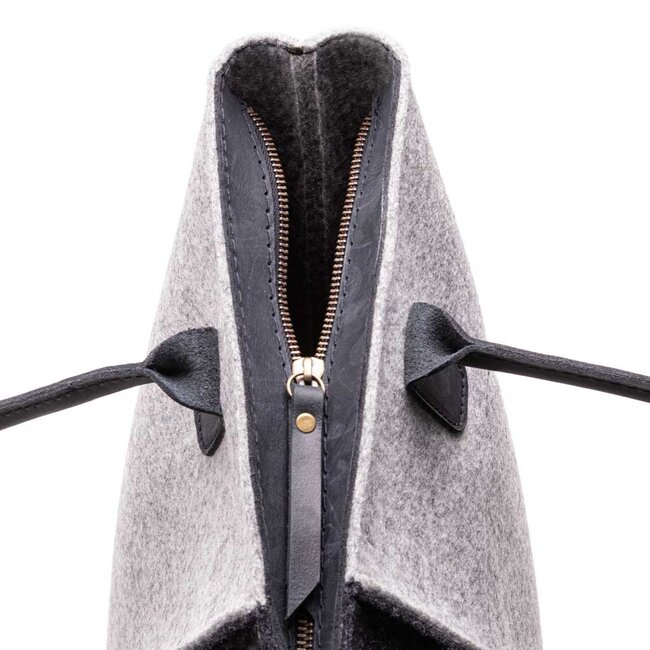 XXL Shopper Tasche aus Filz & Leder