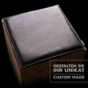 square seat cushion in leather with felt – angular or rounded