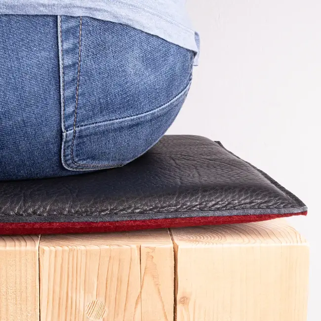 square leather seat cushion