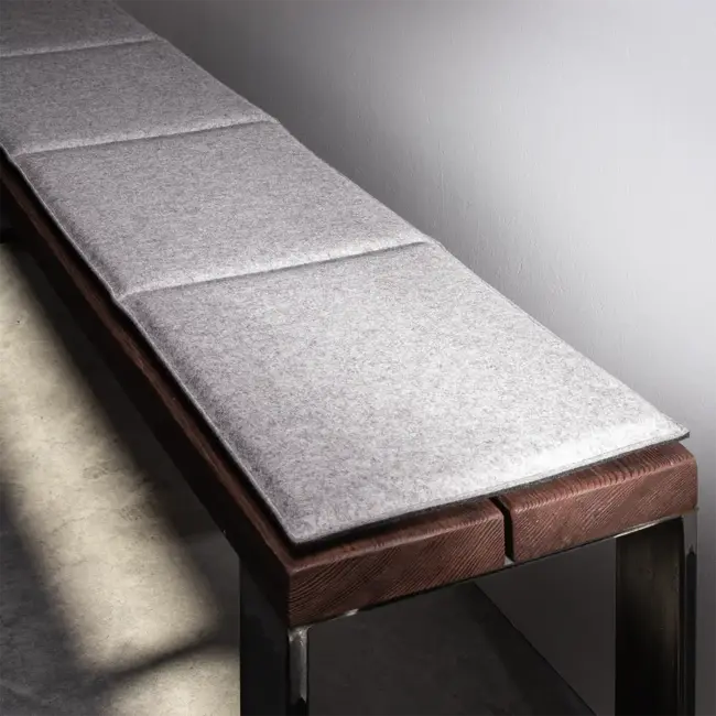 Bench cushion, custom-made with quilting
