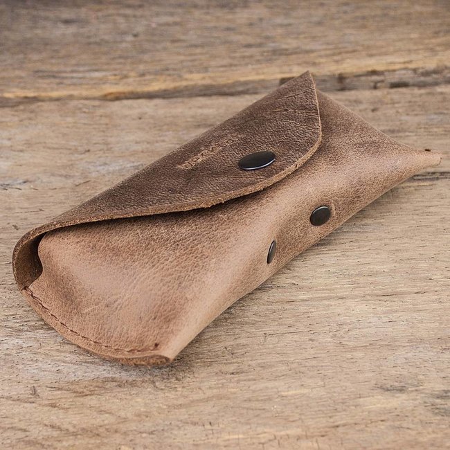 leather glasses case brown