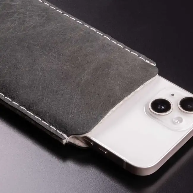 Nubuck leather sleeve for iPhone