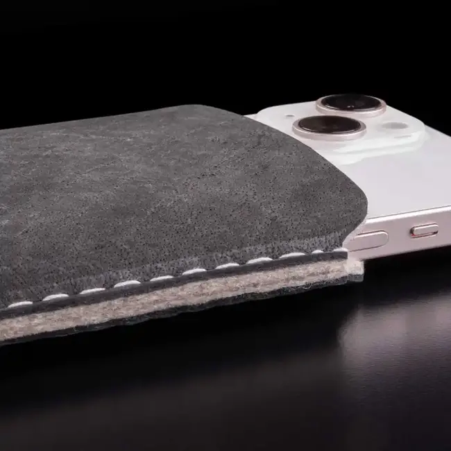 Nubuck leather sleeve for iPhone