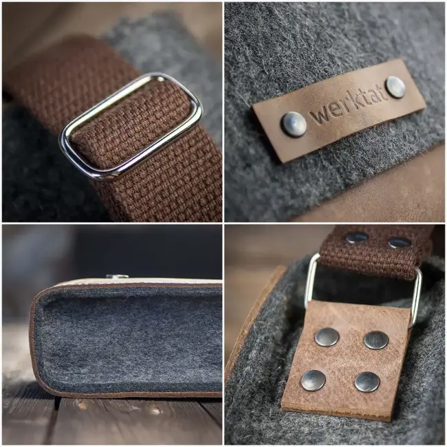 Shoulder bag leather & felt crossbody