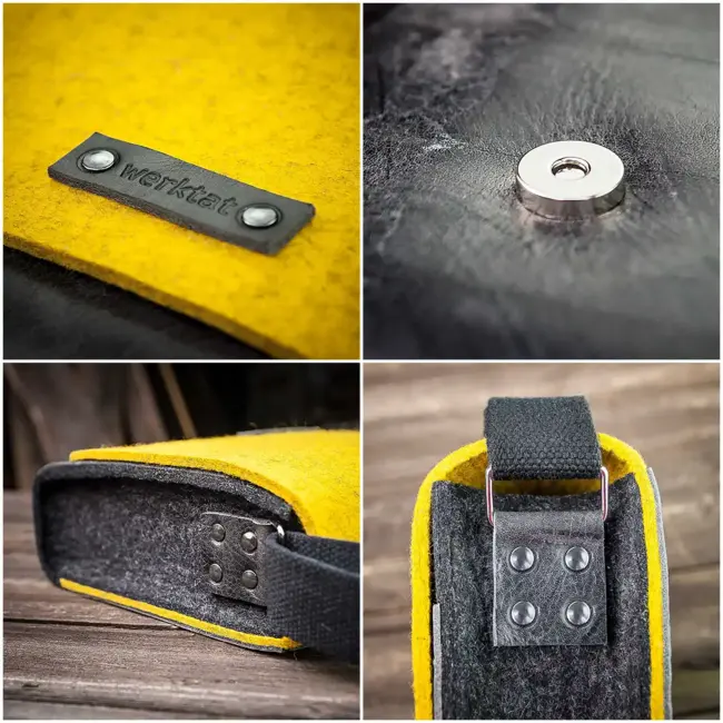 Shoulder bag leather & felt crossbody