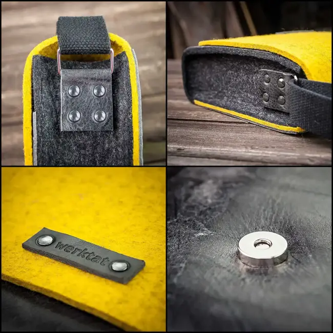 Umhängetasche Schultertasche Filz & Leder