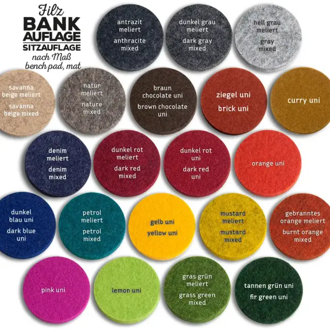 Bankauflage Filz Sitzauflage nach Maß