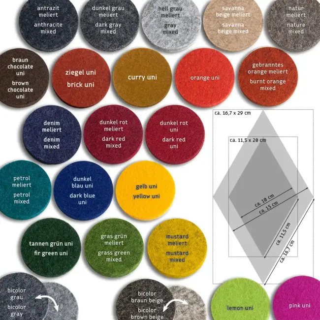 Untersetzer Filz Raute