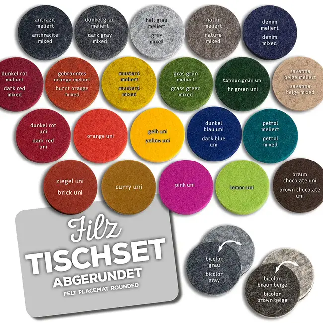 Platzset abgerundet rechteckig Filz
