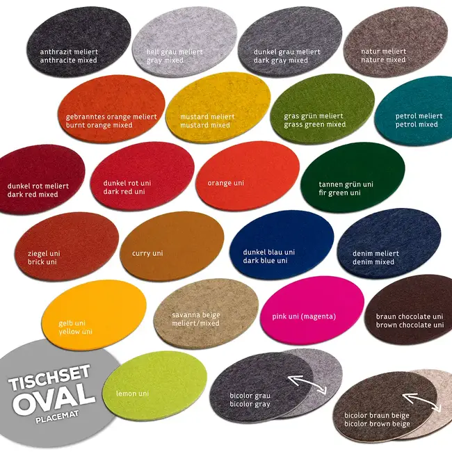 oval placemat felt