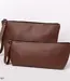 Cosmetic pouch cowhide leather