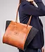 shoulder bag of cowhide leather & wool felt RESULTAT