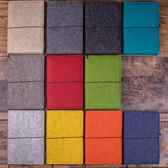 notebook with felt cover