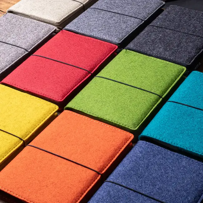 notebook with felt cover