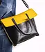Foldover bag in cowhide lether & wool felt CHARAKTERSTÜCK