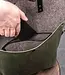 Foldover bag in cowhide lether & wool felt CHARAKTERSTÜCK