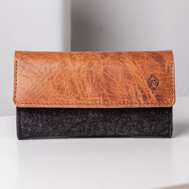 Brieftasche Damen aus Filz & Leder