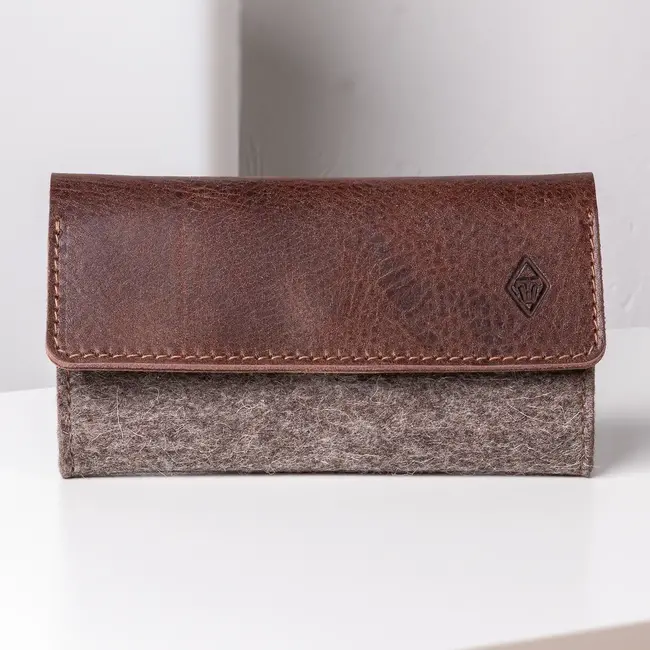 Brieftasche Damen aus Filz & Leder