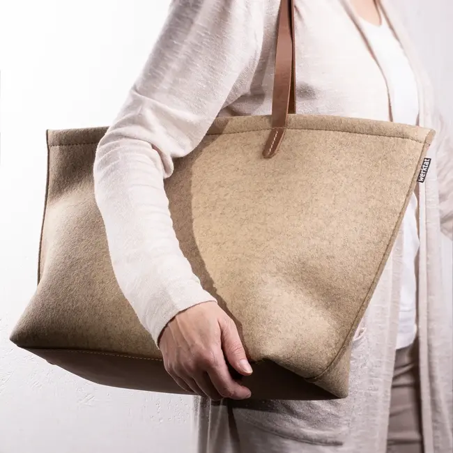 Filztasche groß aus Wollfilz & Büffelleder BOAT BAG