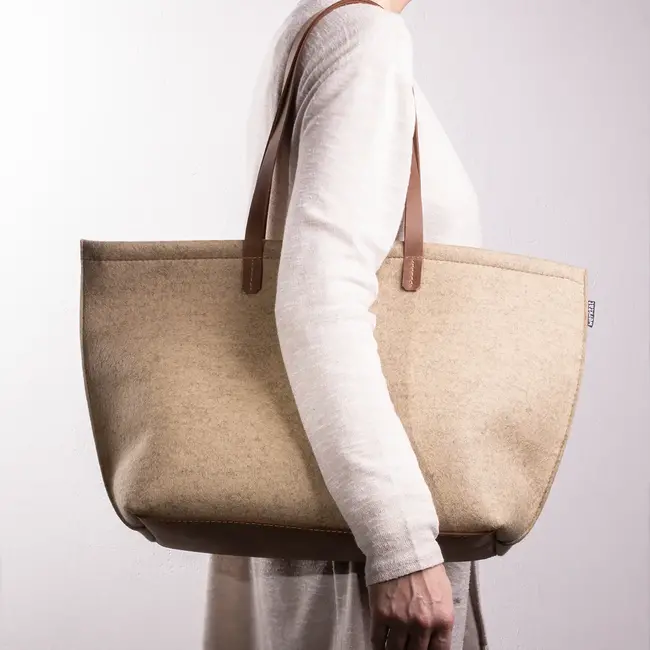 Filztasche groß aus Wollfilz & Büffelleder BOAT BAG