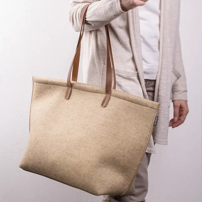 Filztasche groß aus Wollfilz & Büffelleder BOAT BAG