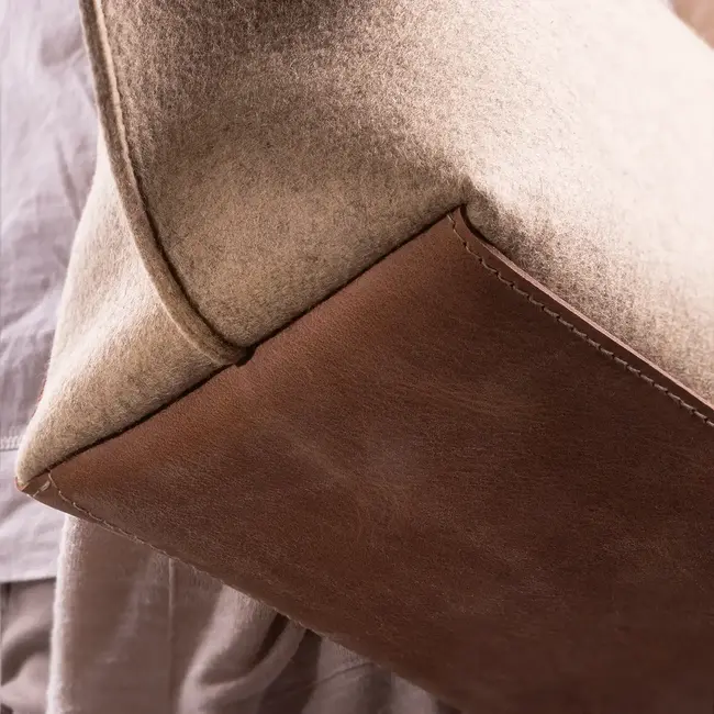 Filztasche groß aus Wollfilz & Büffelleder BOAT BAG