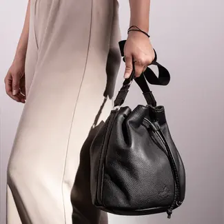 bucket bag of leather